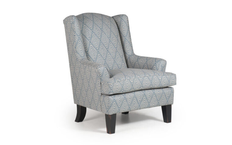 A traditional classic wingback chair with soft curves andrea wing chair from best home furnishings allows you to choose covers and wood finishes.