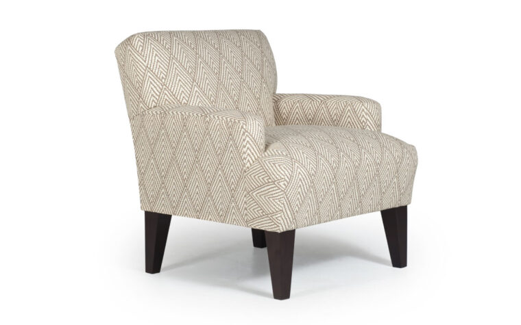 randi club chair is a modern low back long seat cushion with wood finish options for the tall tapered legs.