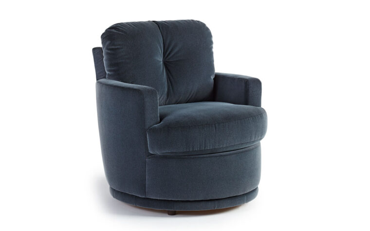 a traditional swivel chair the skipper swivel chair in navy is the perfect accent for your living room