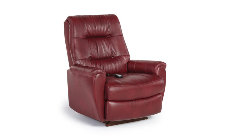 Felicia Power Recliner is a contemporary power recliner in a blue leather finish and has modern line tufting