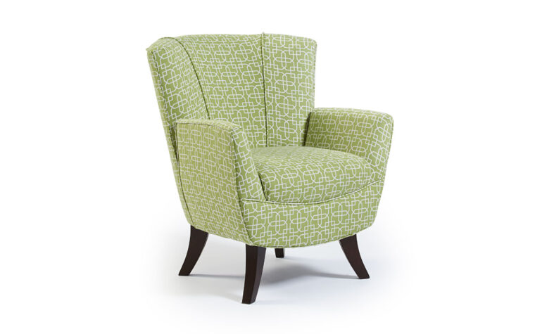 A gorgeous bethany accent chair chair that comes in different wood finishes and a choice of 700 cover options featuring a blue fabric