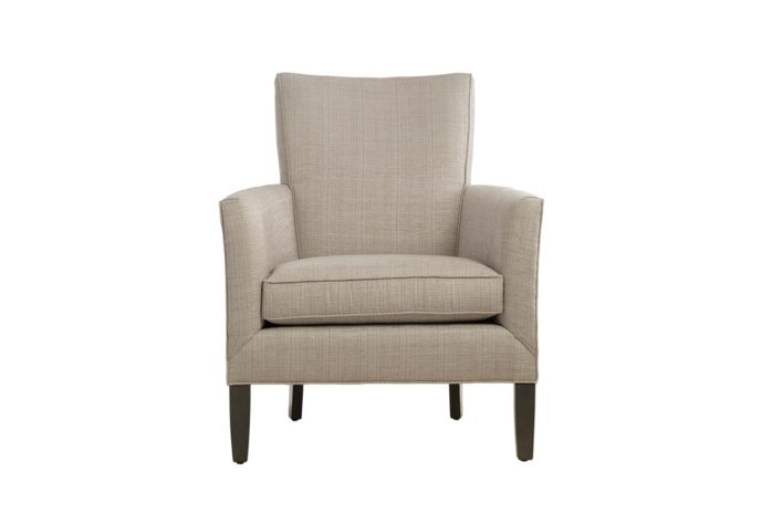 11556 modern chair with white fabric and espresso wooden legs