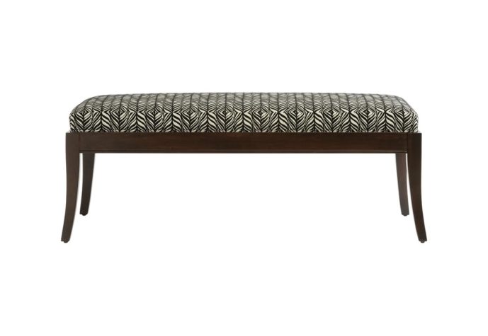 Wellington bench by Vogel with black zebra fabric and espresso showwood finish