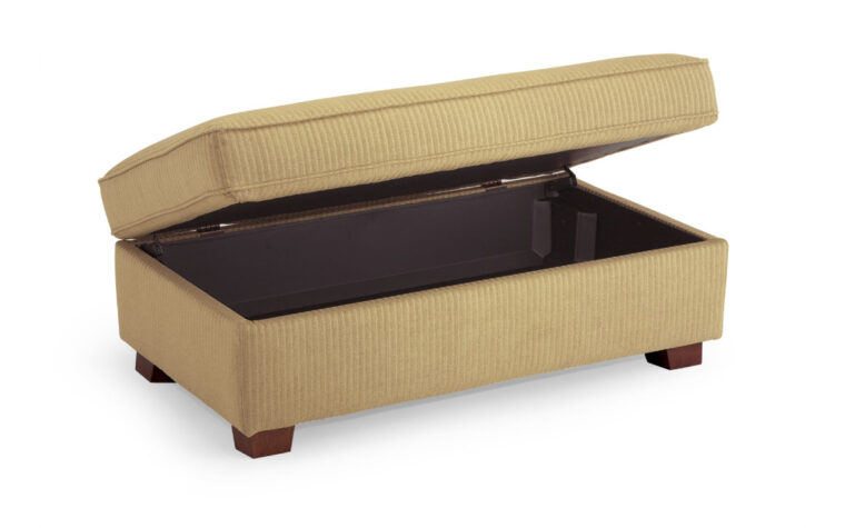 f16h storage bench is a beautiful traditional storage bench with a brown fabirc and distressed pecan legs