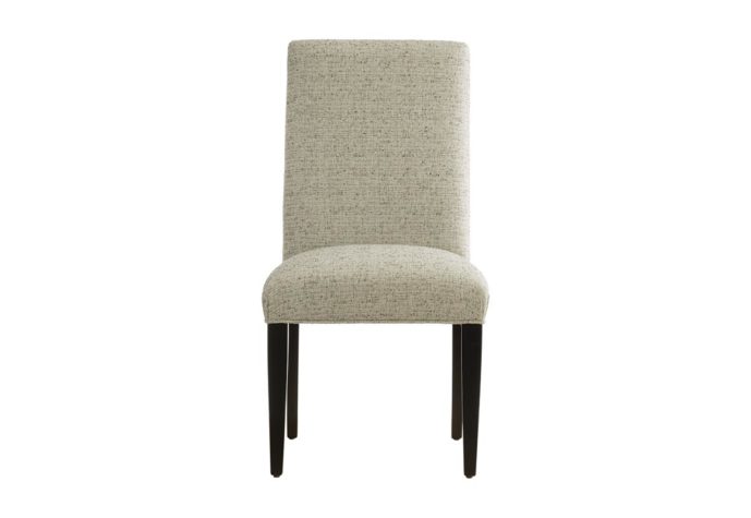 11268 transitional dining chair in white fabric with espresso wood finish