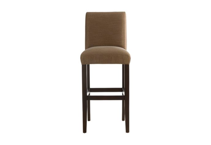10105 bar stool in brown fabric with espresso wood finish from vogel