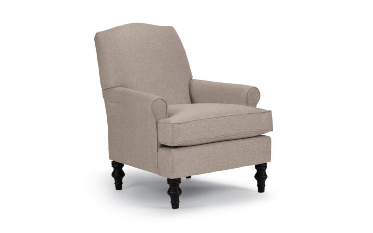 A transitional club chair with fancy turned lets the tyne club chair is an Elegant chair for a living room or bedroom