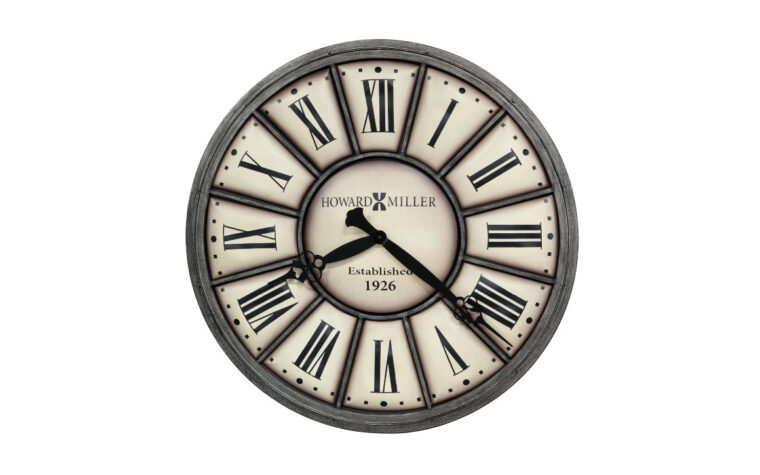 traditional styled decorative wall clock company time is in a grey finish