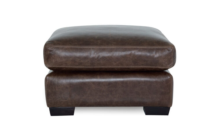 contemporary brown leather ottoman from the colebrook collection