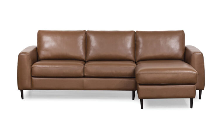 atticus sectional is a mid-century modern sectional with chaise