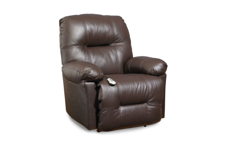 This leather recliner has ergonomic handles and a removable back for easy transportation