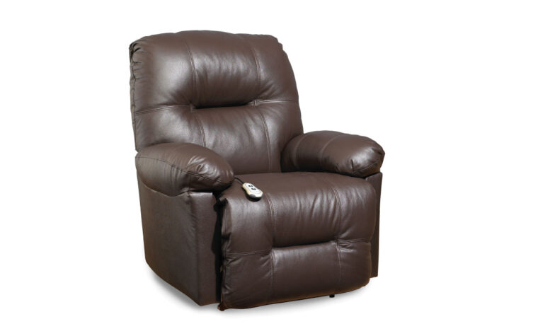 This leather recliner has ergonomic handles and a removable back for easy transportation