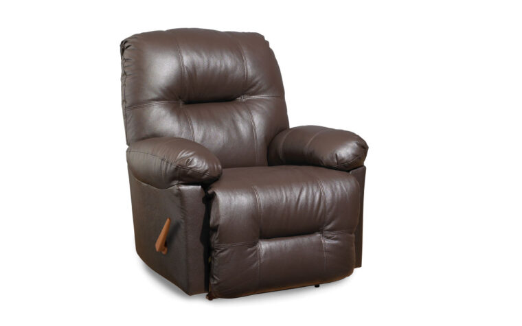 This leather recliner has ergonomic handles and a removable back for easy transportation