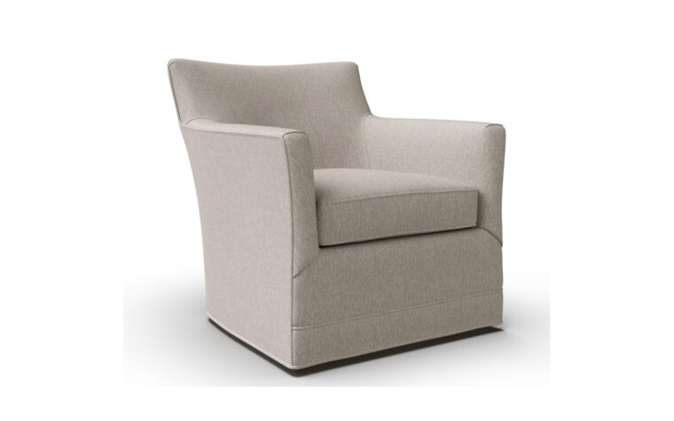 Clarissa Swivel Chair by Vogel - Kismet Linen cover - quarter turn