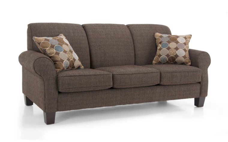 2025 sofa is a traditional sofa from decor rest and is shown in a brown fabric with brown wood legs