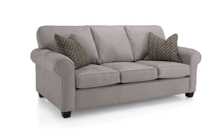 2179 sofa is a grey sofa with rolled arms and traditional in styling