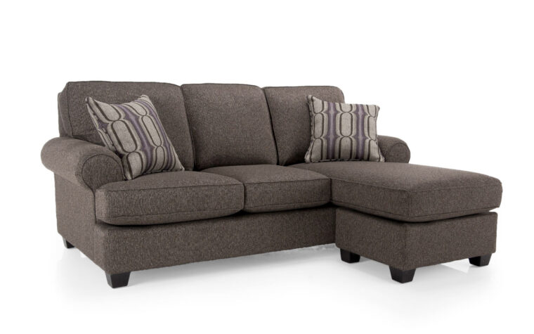 2285 sofa with chaise is a traditional sofa with chaise in grey fabric