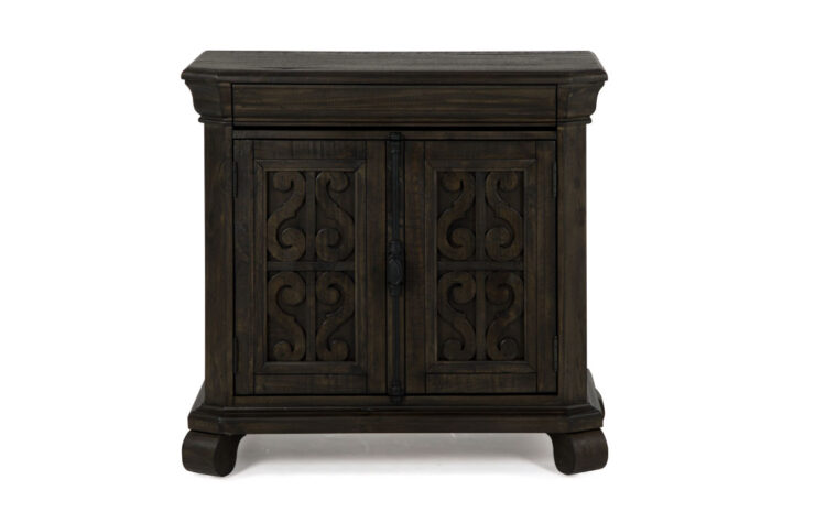The Bellamy Bachelor Chest is warm and inviting and has a peppercorn finish