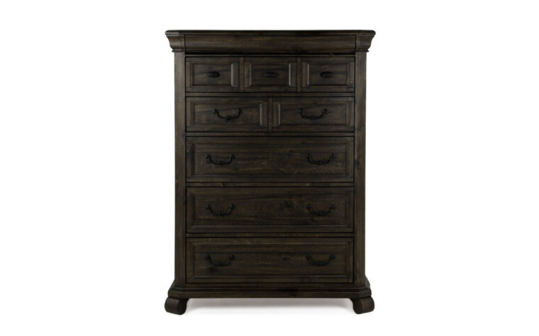 The Bellamy Drawer Chest is warm and inviting and has a peppercorn finish
