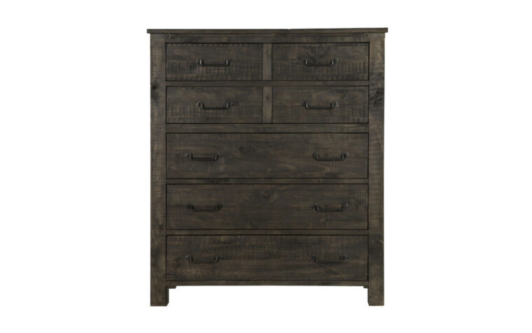 The Abington Drawer Chest has a transitional design and finished in a weather charcoal finish