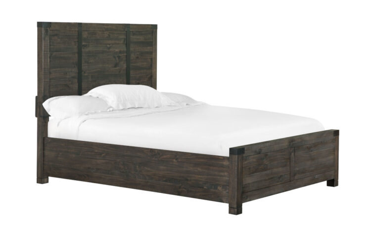 The Abington Panel Bed has a transitional design and finished in a weather charcoal finish