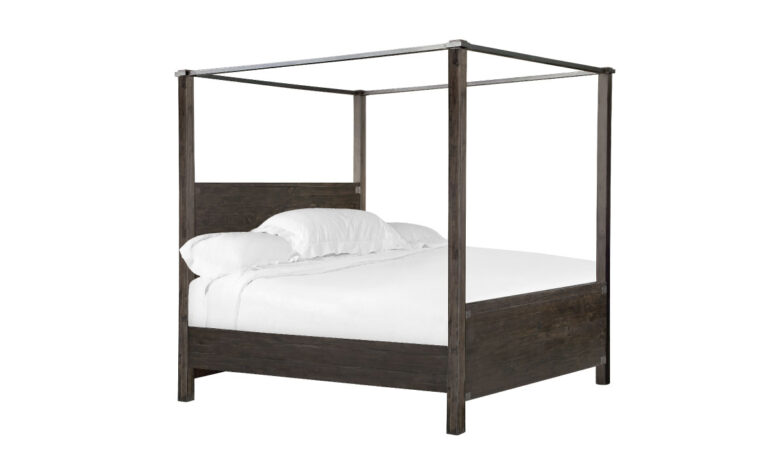 The Abington Poster Bed has a transitional design and finished in a weather charcoal finish