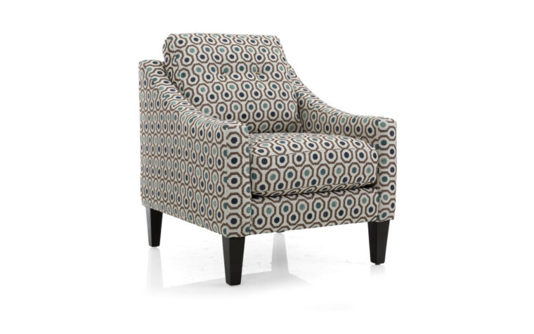 2467 chair is a contemporary chair in a patterned fabric with dark espresso wood legs