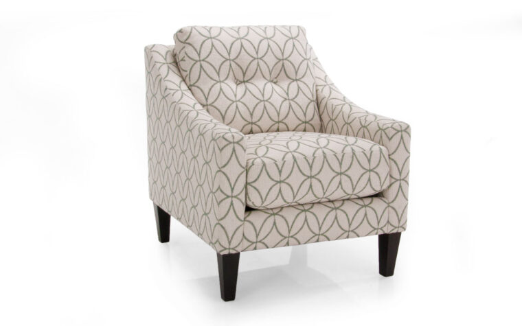 2467 chair is a contemporary chair in a patterned fabric with dark espresso wood legs