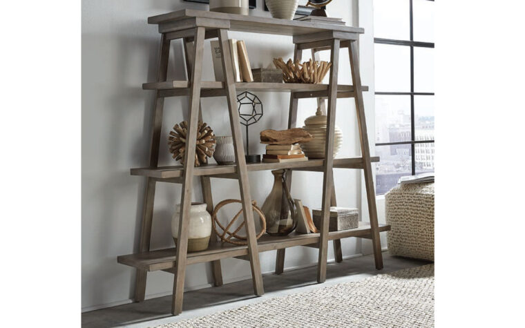 The Lancaster Bookshelf has a refined design and constructed from pine veneer and solids and has a dove tail grey finish