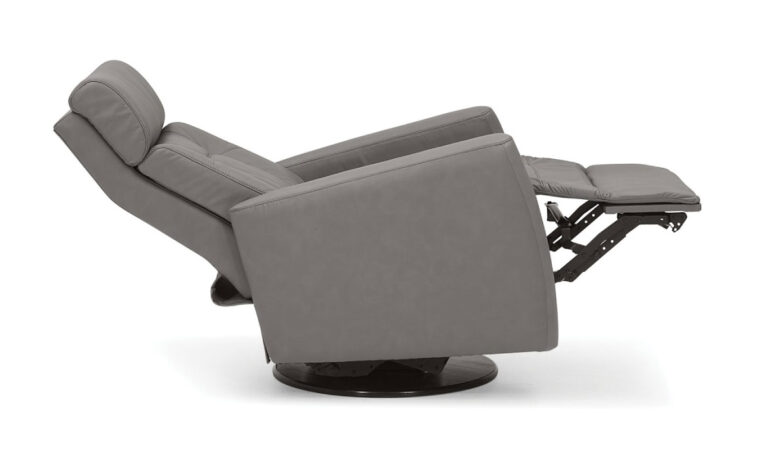 west coast ii chair is a contemporary chair with tufting on the back and sleek modern lines throughout in a grey leather
