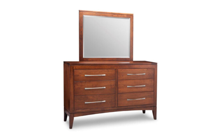 catalina dresser is a 6 drawer dresser in a transitional style showcased in a medium brown stain