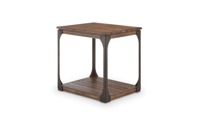 Montgomery Rectangular End Table features reclaimed wood