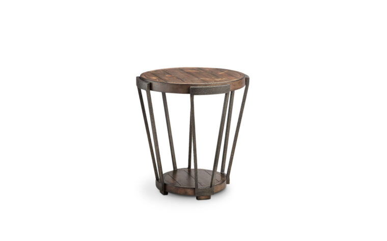 Yukon Round End Table - rustic & industrial