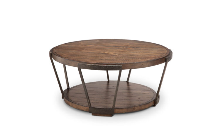 Yukon Round Cocktail Table in bourbon finish
