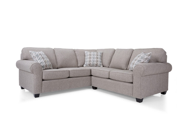2576 sectional with chaise in beige fabric