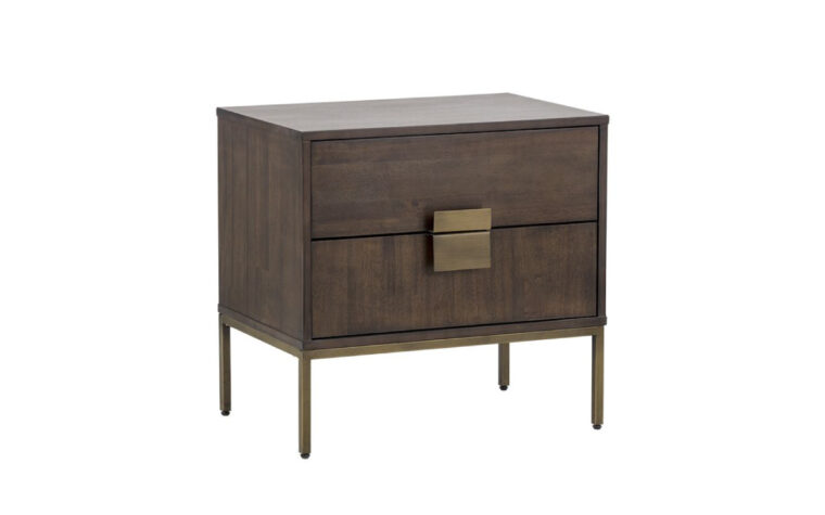 Jade Nightstand - Antique Brass - Dark Mango