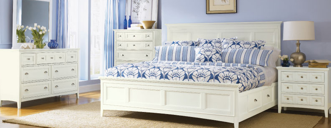 Magnussen bedroom furniture  in white wood.