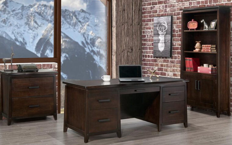Pemberton Double Pedestal Executive Desk room shot