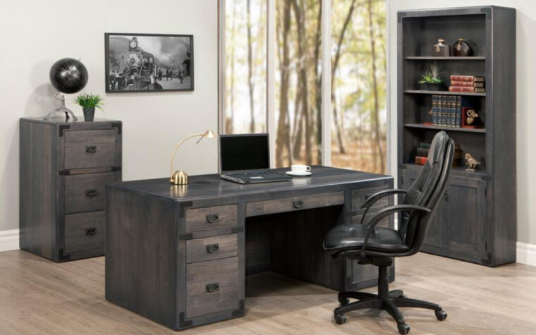 Saratoga Executive Desk - room shot - Handstone Furniture