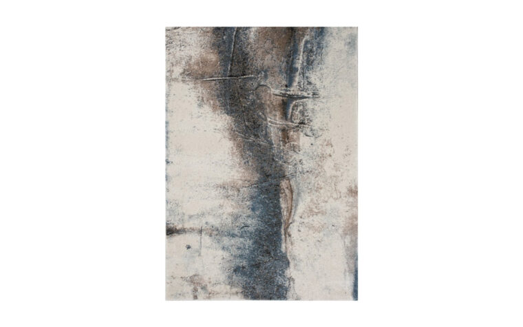Breeze II Area Rug by Kalora - floor rug with marbled design of cream, black, brown, and teal blue