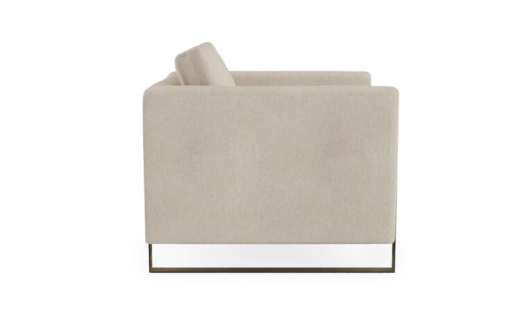 Oslo Chair - Vogel by Chervin - brushed metal legs and Kismet Linen fabric cover - half turn