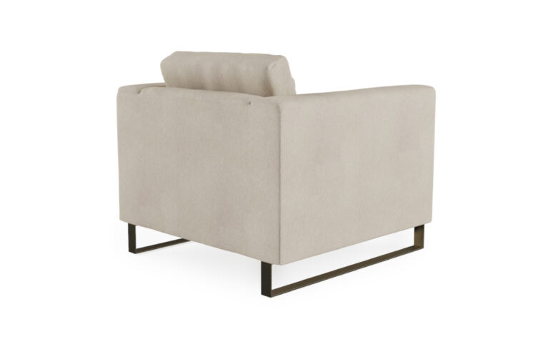 Oslo Chair - Vogel by Chervin - brushed metal legs and Kismet Linen fabric cover - back side