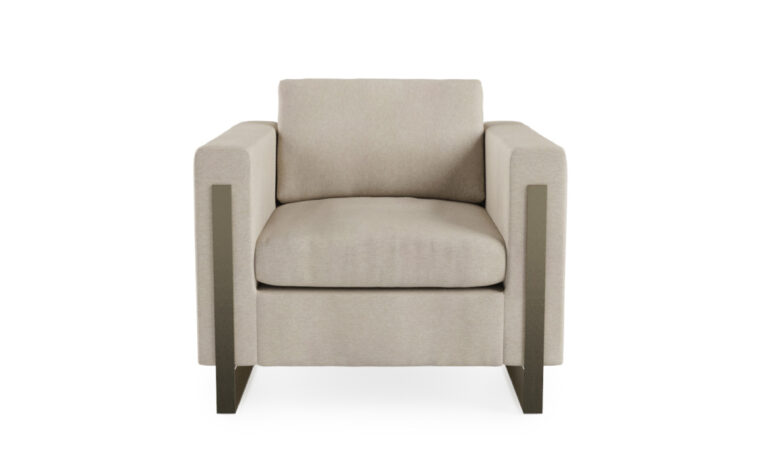 Oslo Chair - Vogel by Chervin - brushed metal legs and Kismet Linen fabric cover