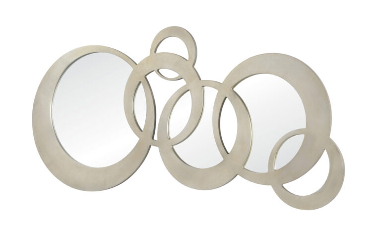 Dublin Circle - Renwil - intersecting metal circles with mirror centres as elaborate modern wall art