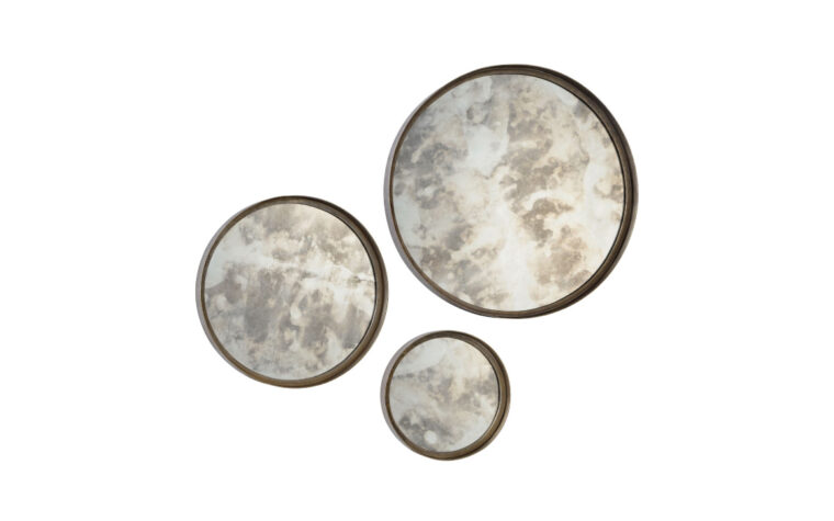 Shire Mirror Collection - Renwil - decorative collection of circular antique mirrors with antiqued frames
