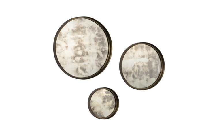 Shire Mirror Collection - Renwil - decorative collection of circular antique mirrors with antiqued frames