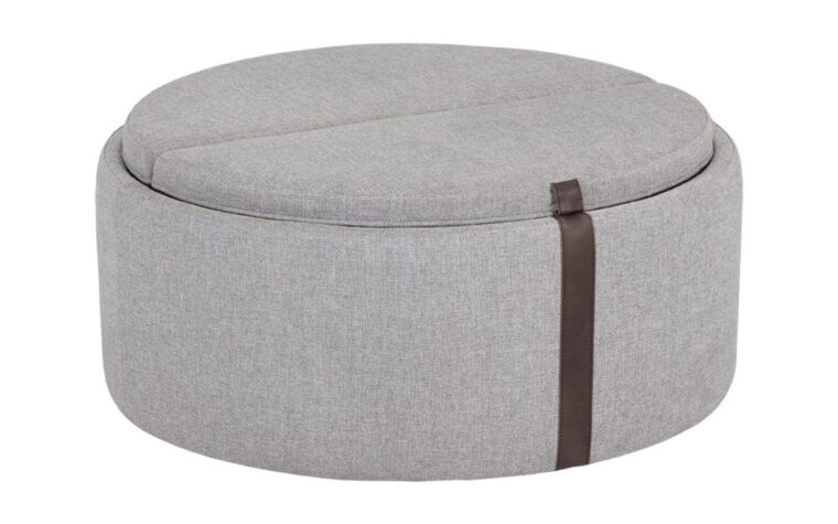 grey borelli wheeled storage ottoman closed