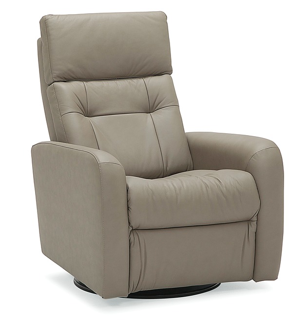 Sorrento recliner small space recliner in grey leather