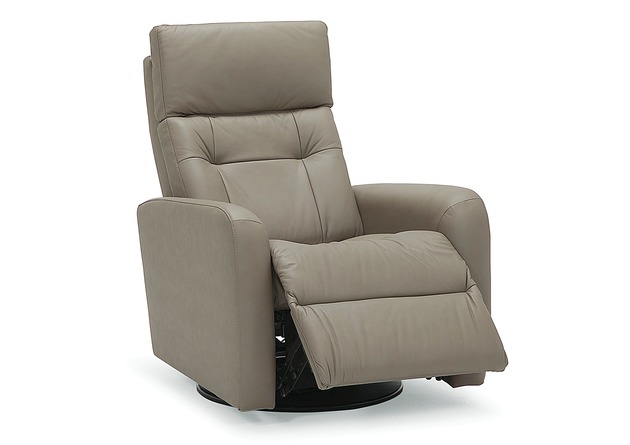 Sorrento reclining chairs for small spaces in grey leather