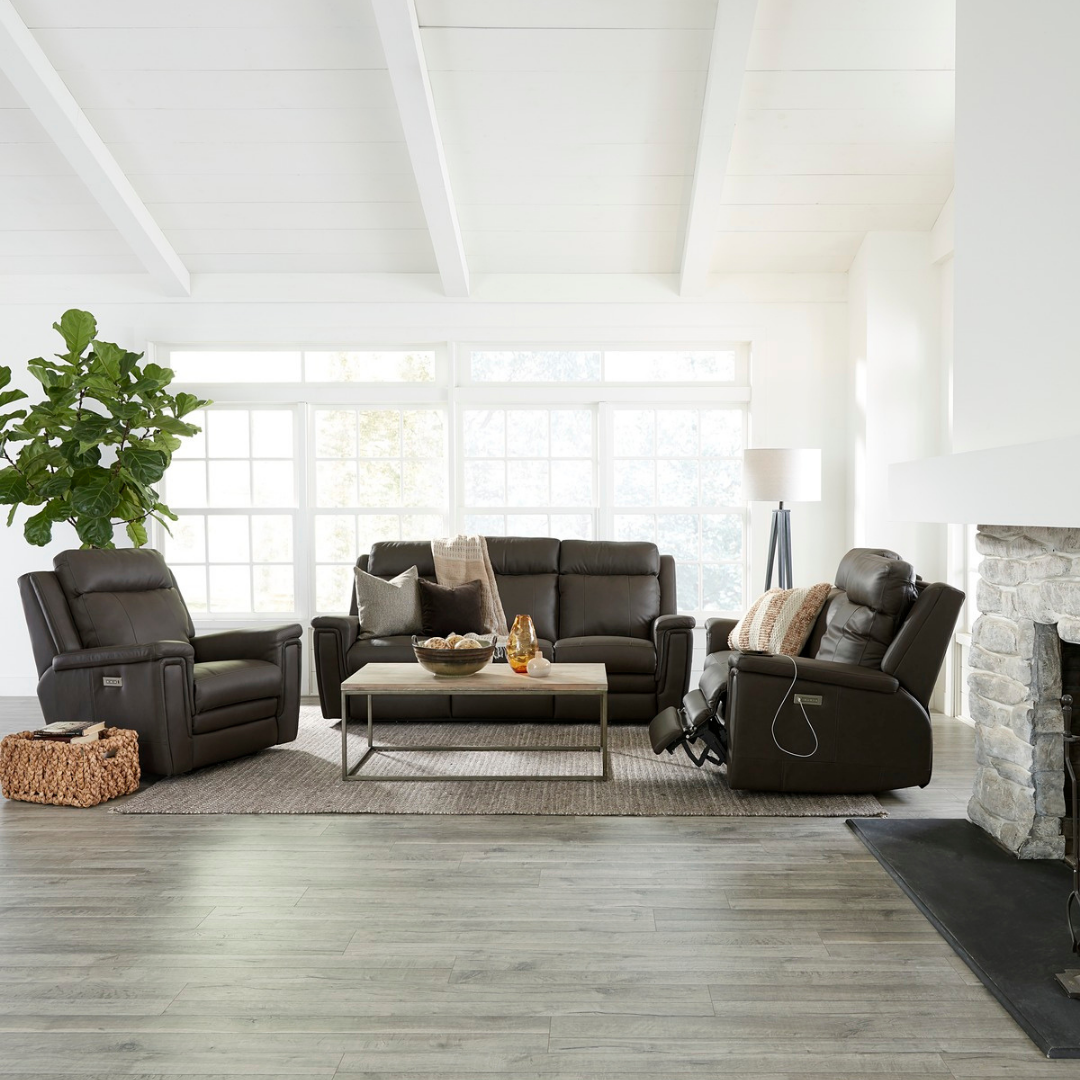 black leather palliser sofa set